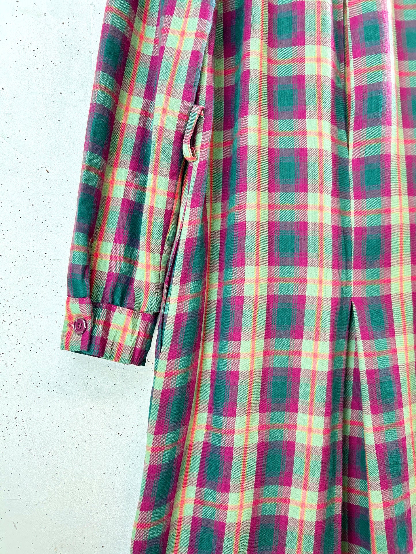 Vintage Plaid Dress MADE IN ITALY [K30894]