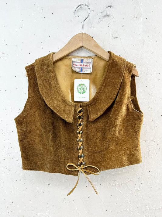 '70s Vintage Leather Vest 〜Poor Richard's〜 [J30550]