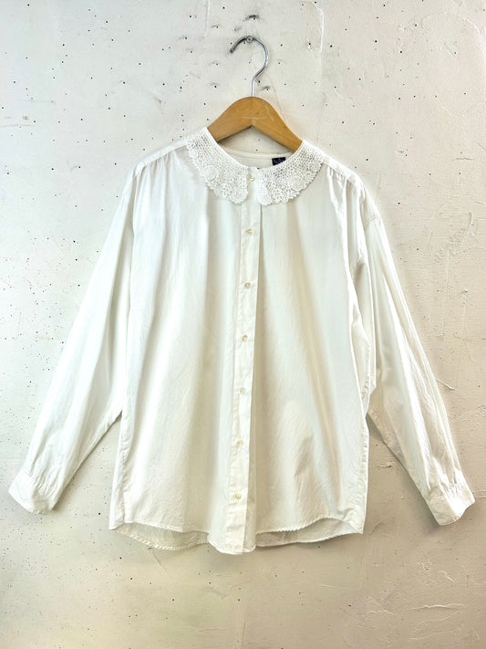 Vintage White cotton Blouse [G30967]