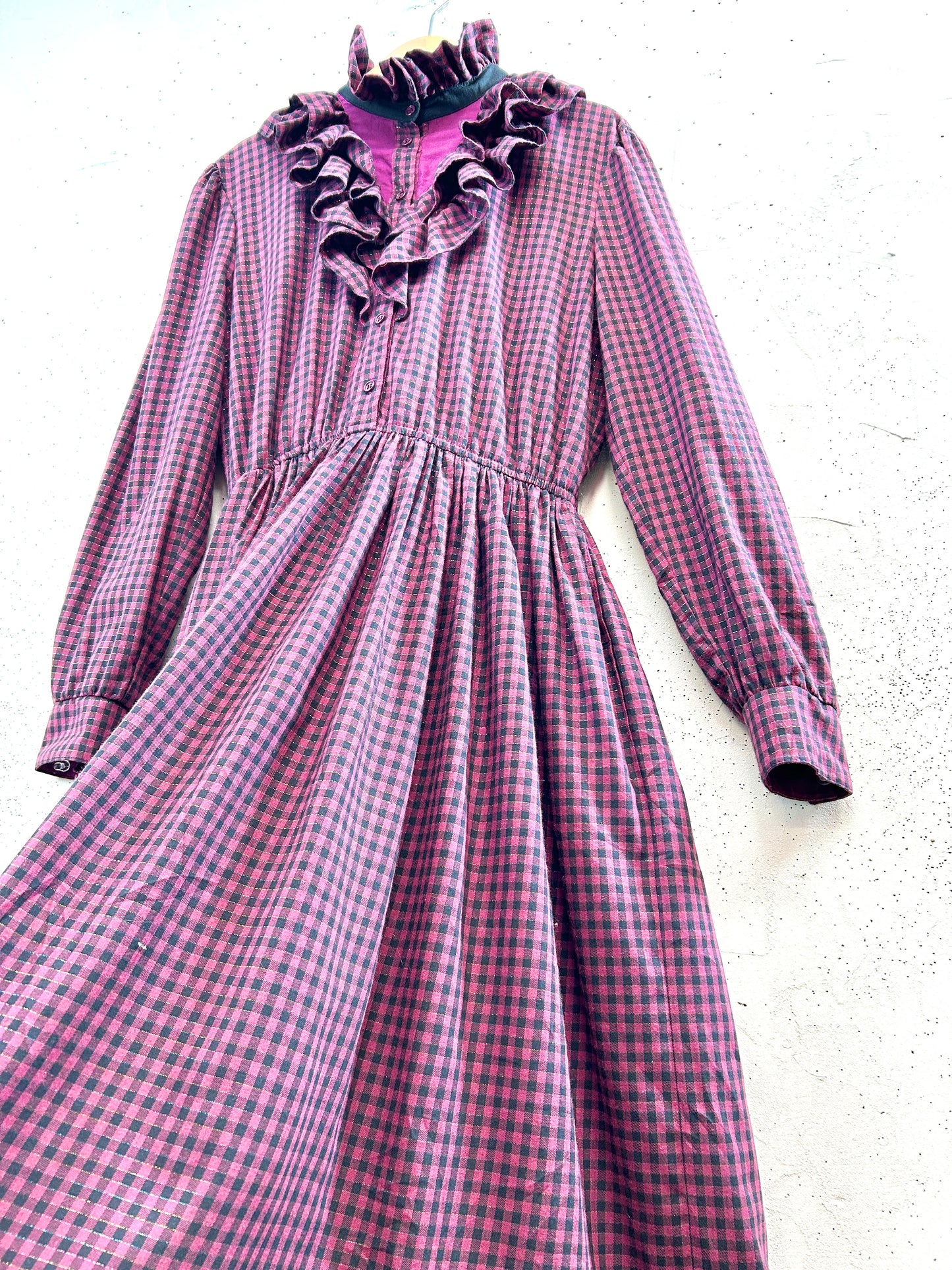 ’70s Vintage Frills Dress [A31457]