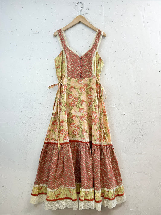 '70s Vintage Dress 〜Homespun〜 [G32910]