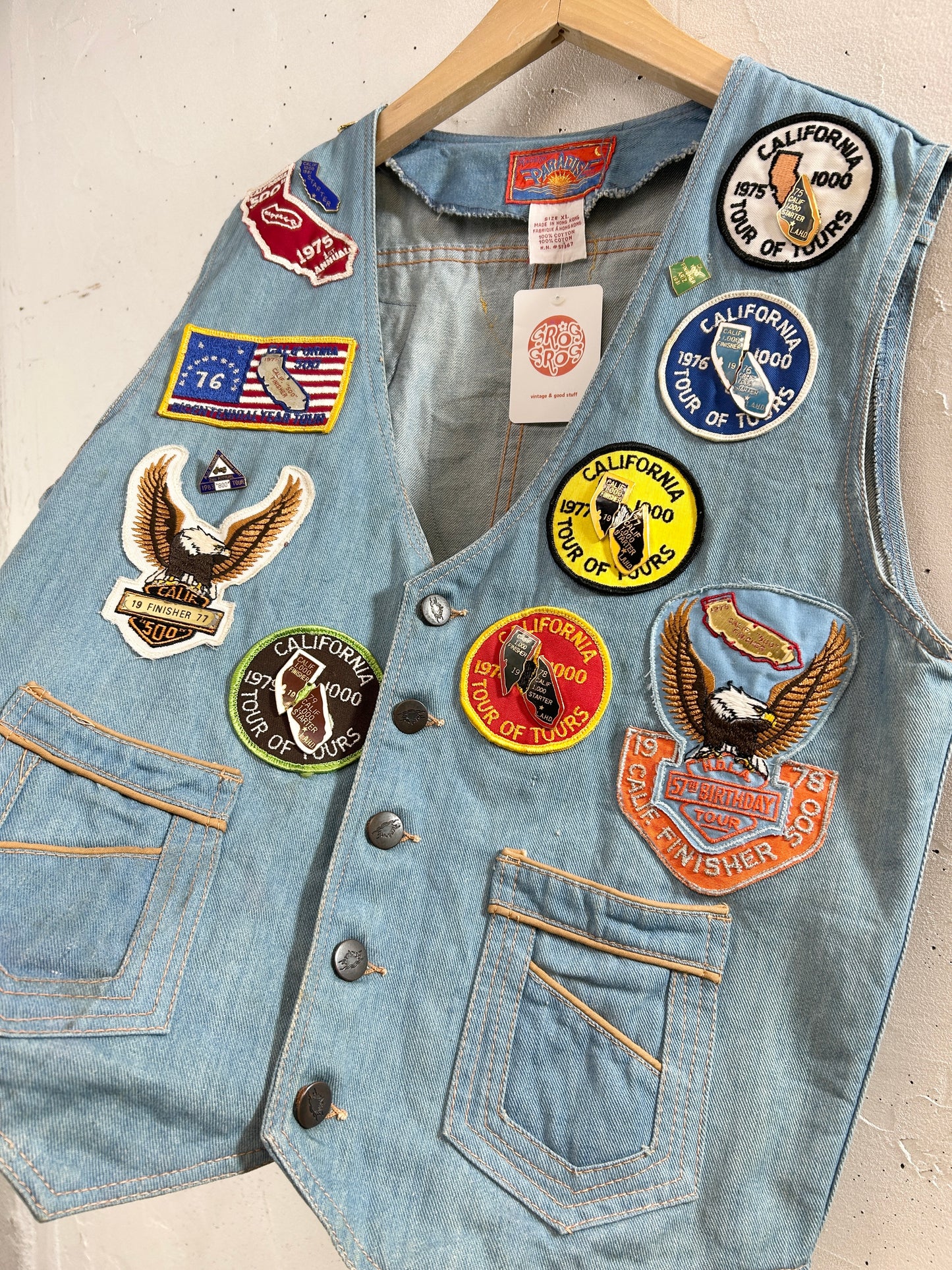 '70s Vintage Patch Vest [K30781]