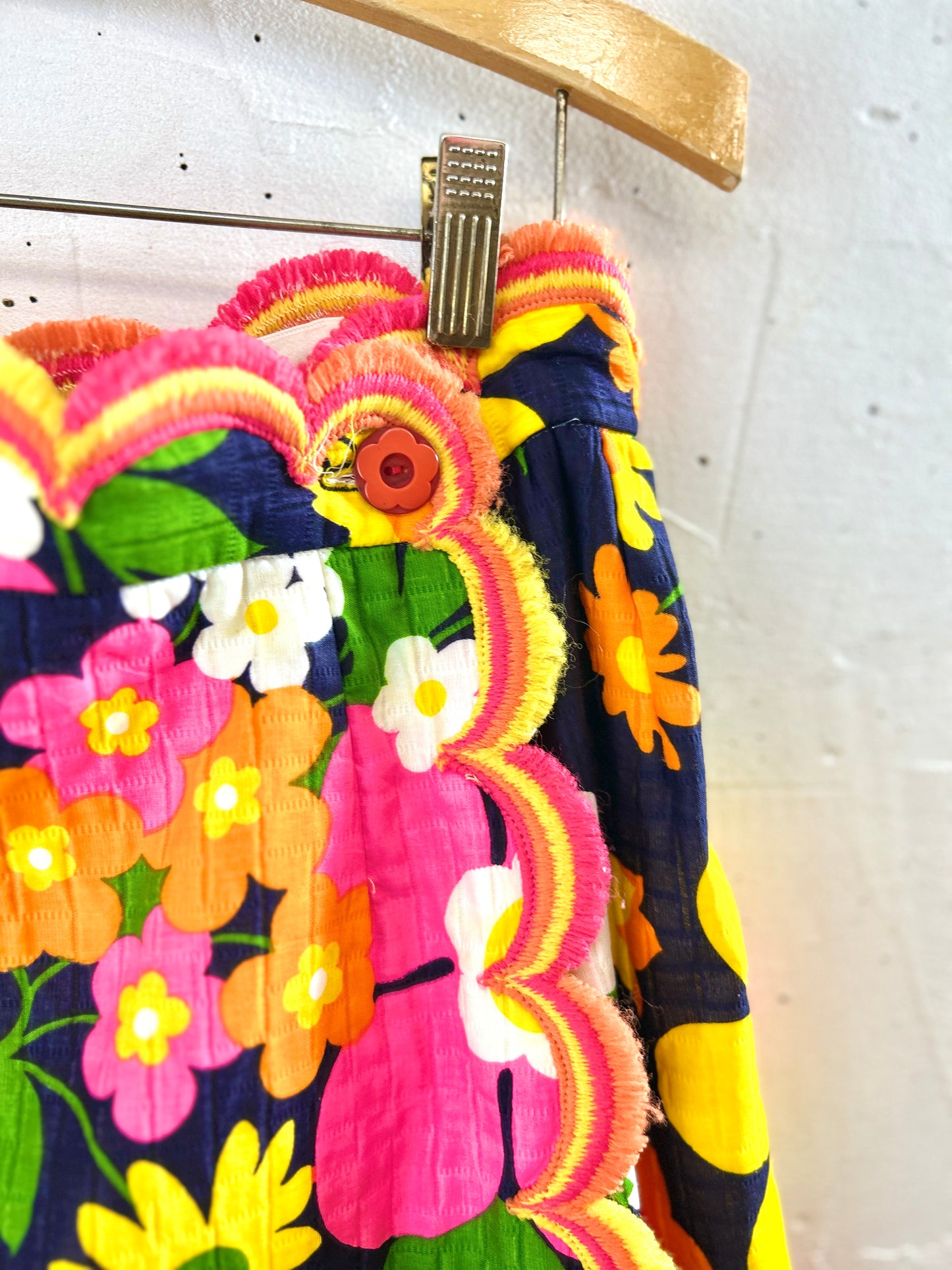 '70sVintage Wrap Skirt  Flower [I30109]