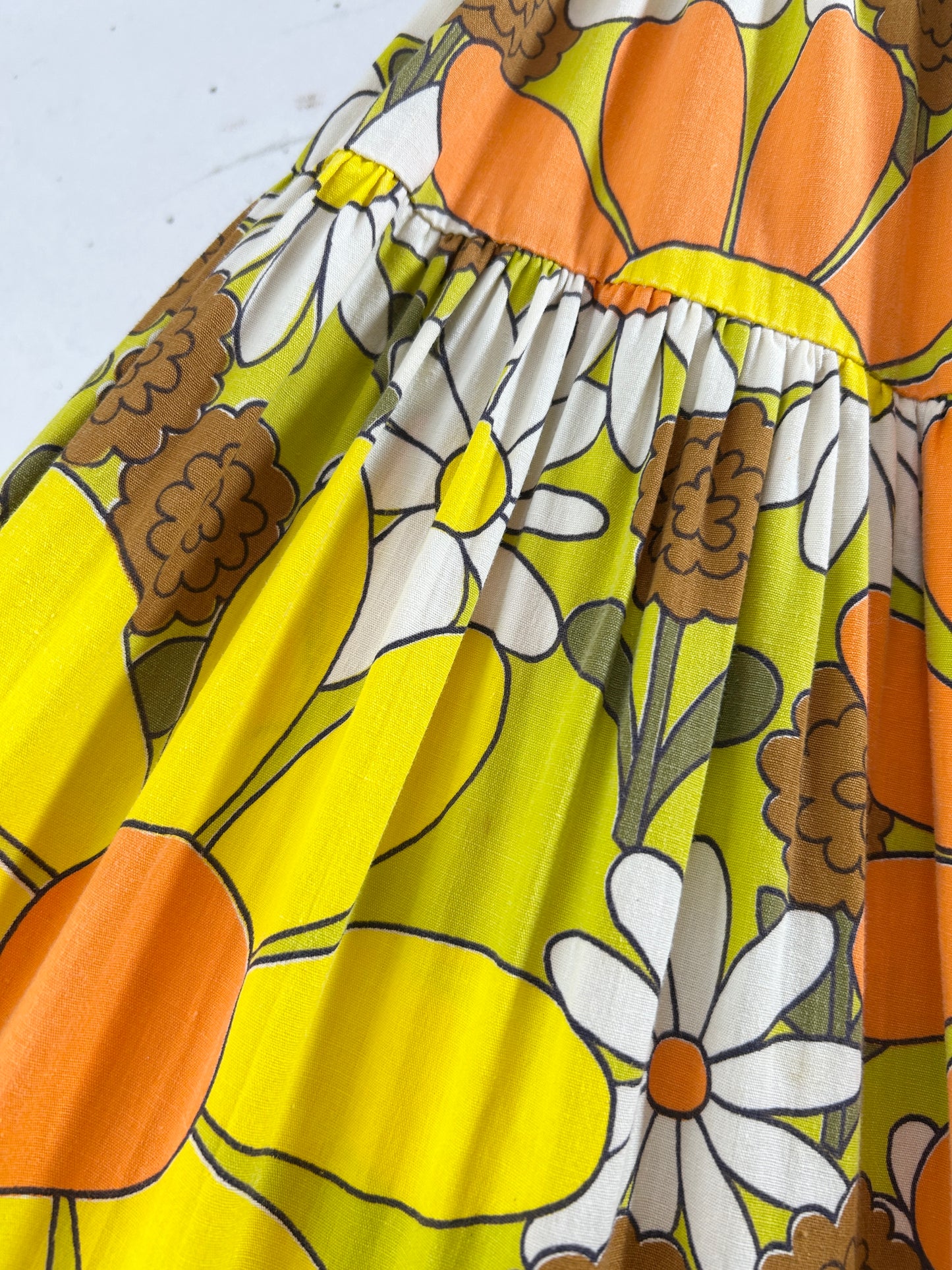 Vintage Tiered Skirt '70s Flower [H30809]