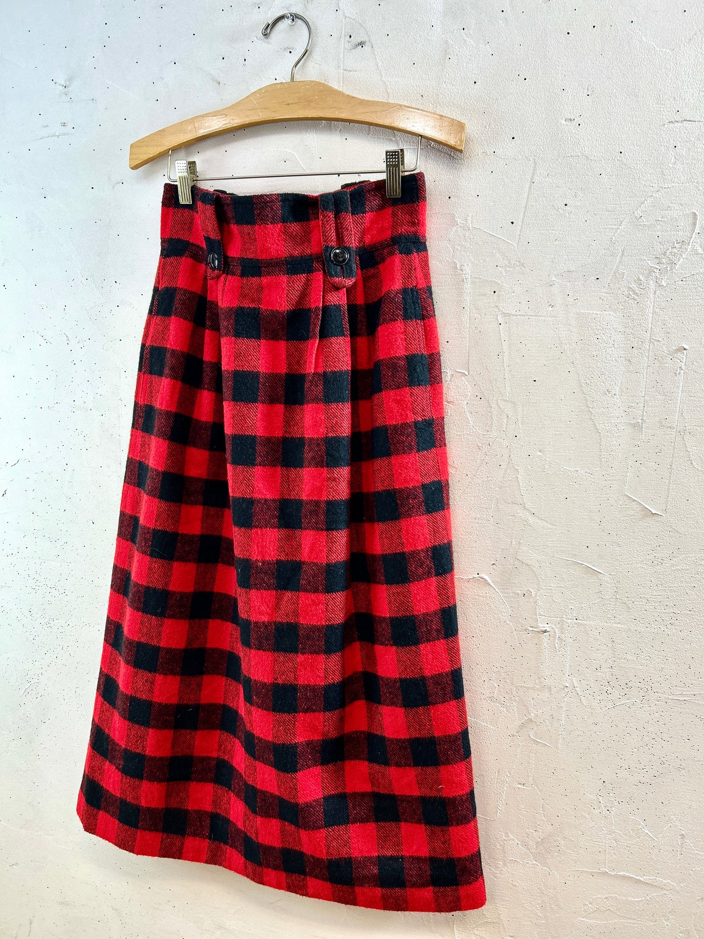 Vintage Plaid Skirt  MADE IN TURKEY  [K30835]