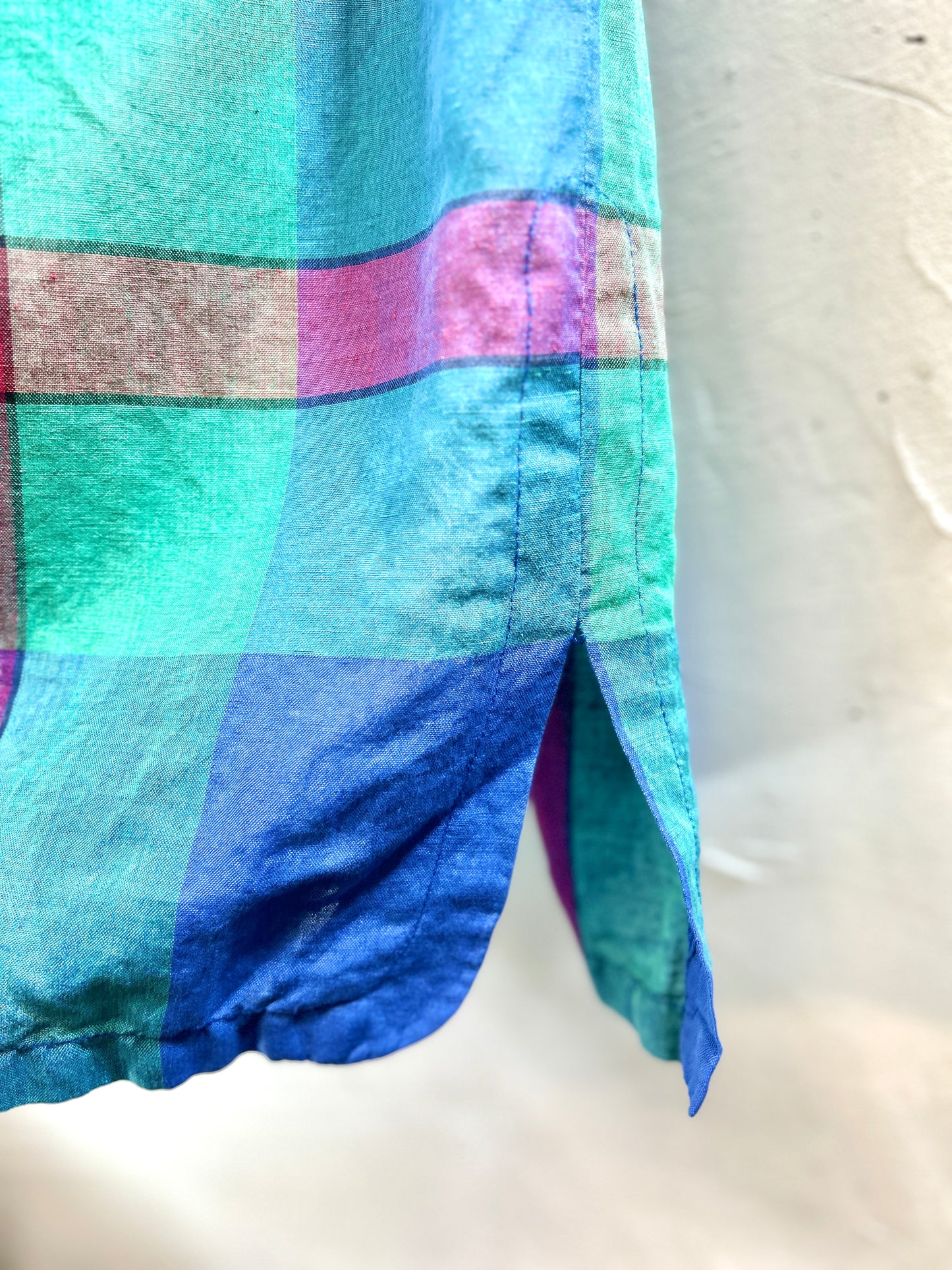 Vintage Plaid Dress MADE IN ITALY [H30979]