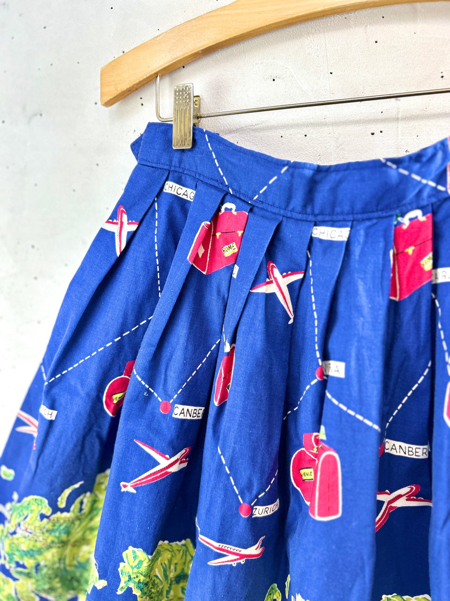 '70s Vintage End Pattern Skirt [I30178]