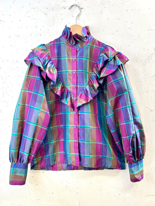 ’70s Vintage Plaid Shirt [H30942]