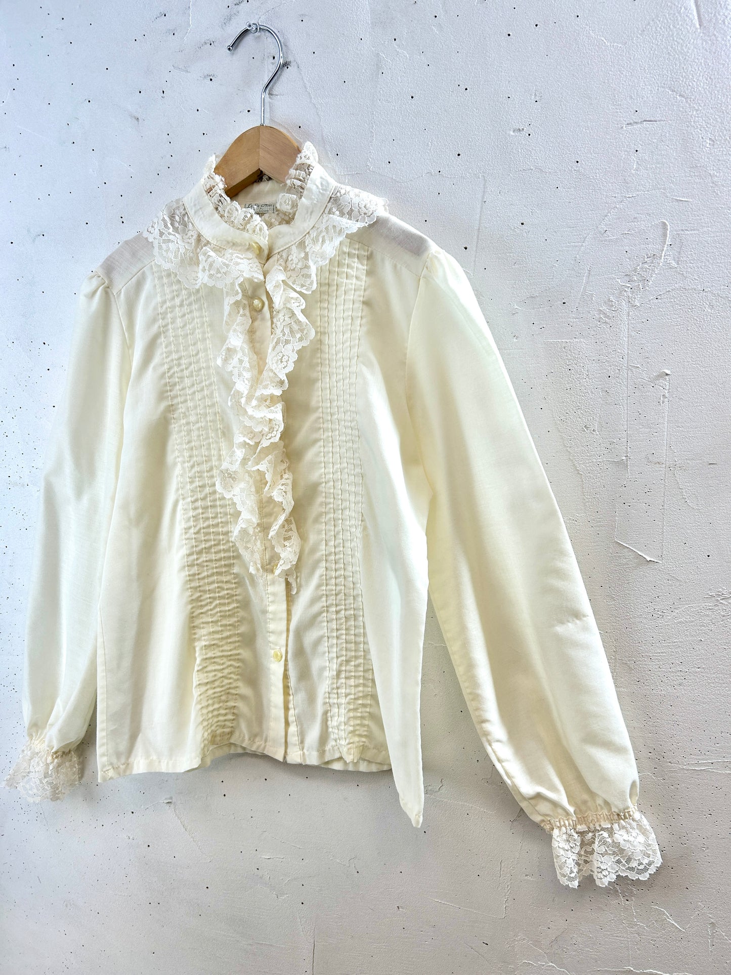 Vintage White Blouse MADE IN USA [I30183]