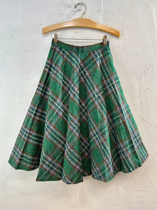 Vintage Plaid Skirt 〜C&A〜  [L30967]