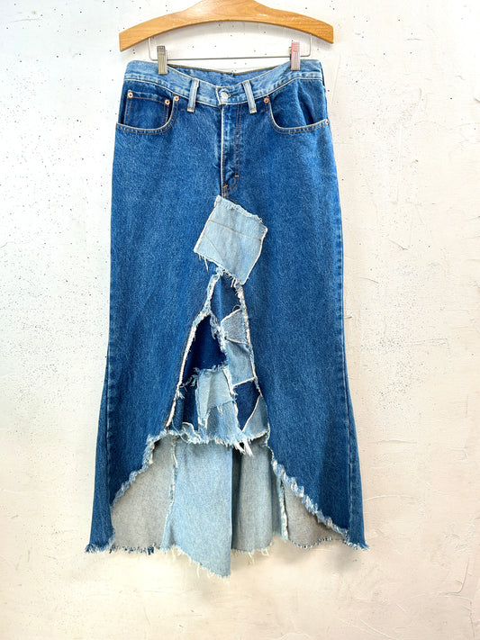 Vintage Denim Patchwork Skirt [F32635]
