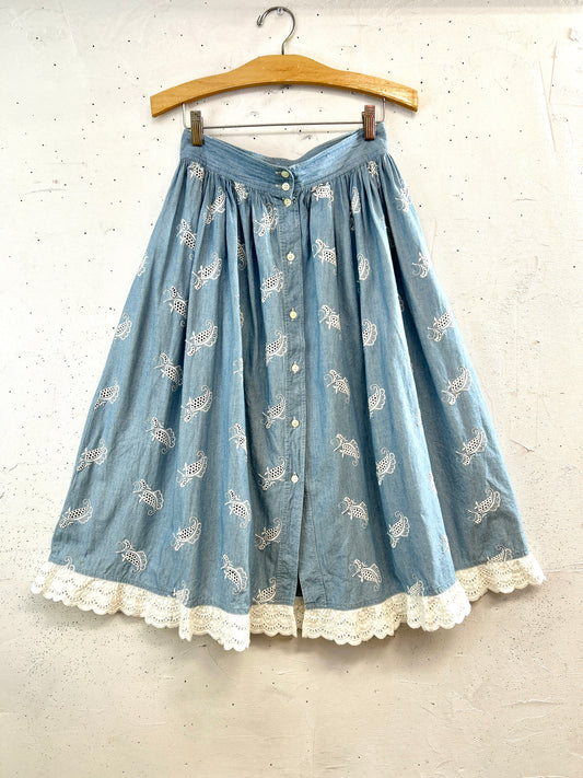 Vintage Chambray Skirt [A31440]