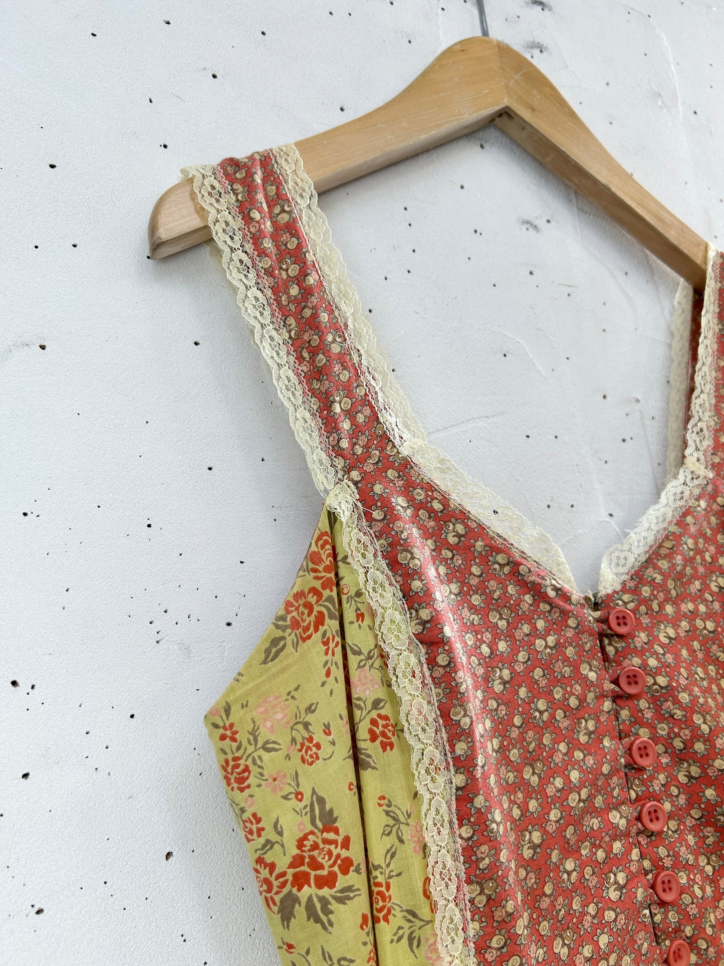 '70s Vintage Dress 〜Homespun〜 [G32910]