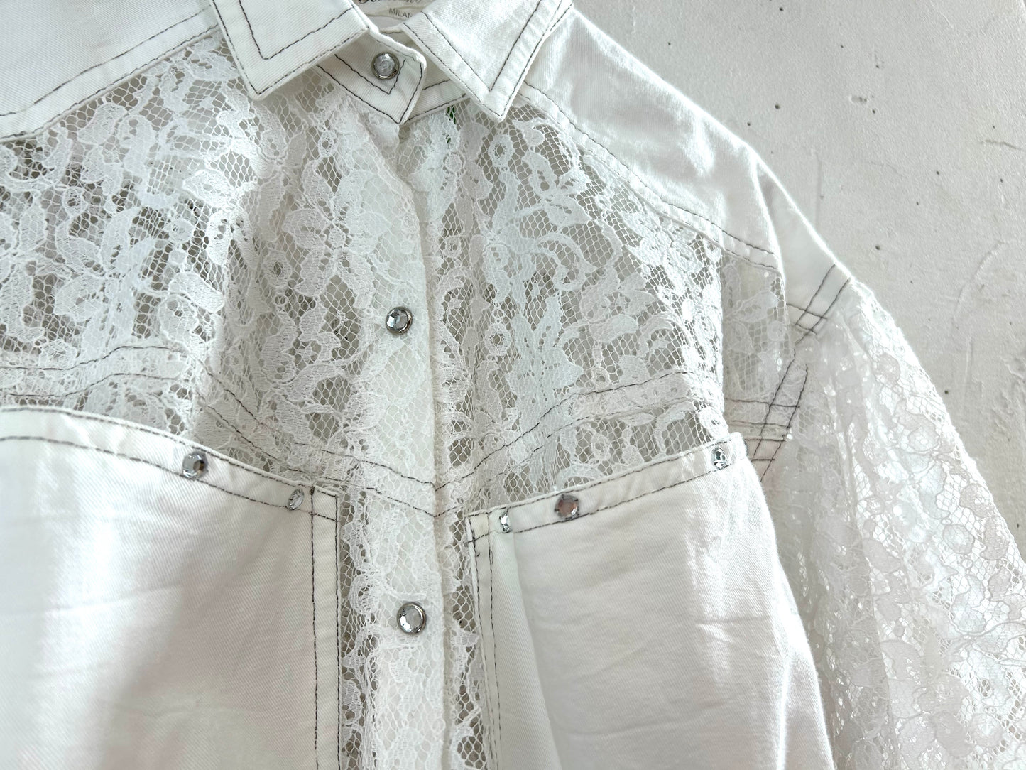 Vintage White Lace Blouse [D29995]