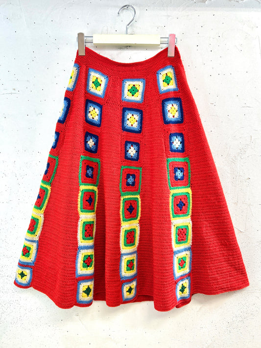 '70s Vintage Granny Square Skirt [A31472]