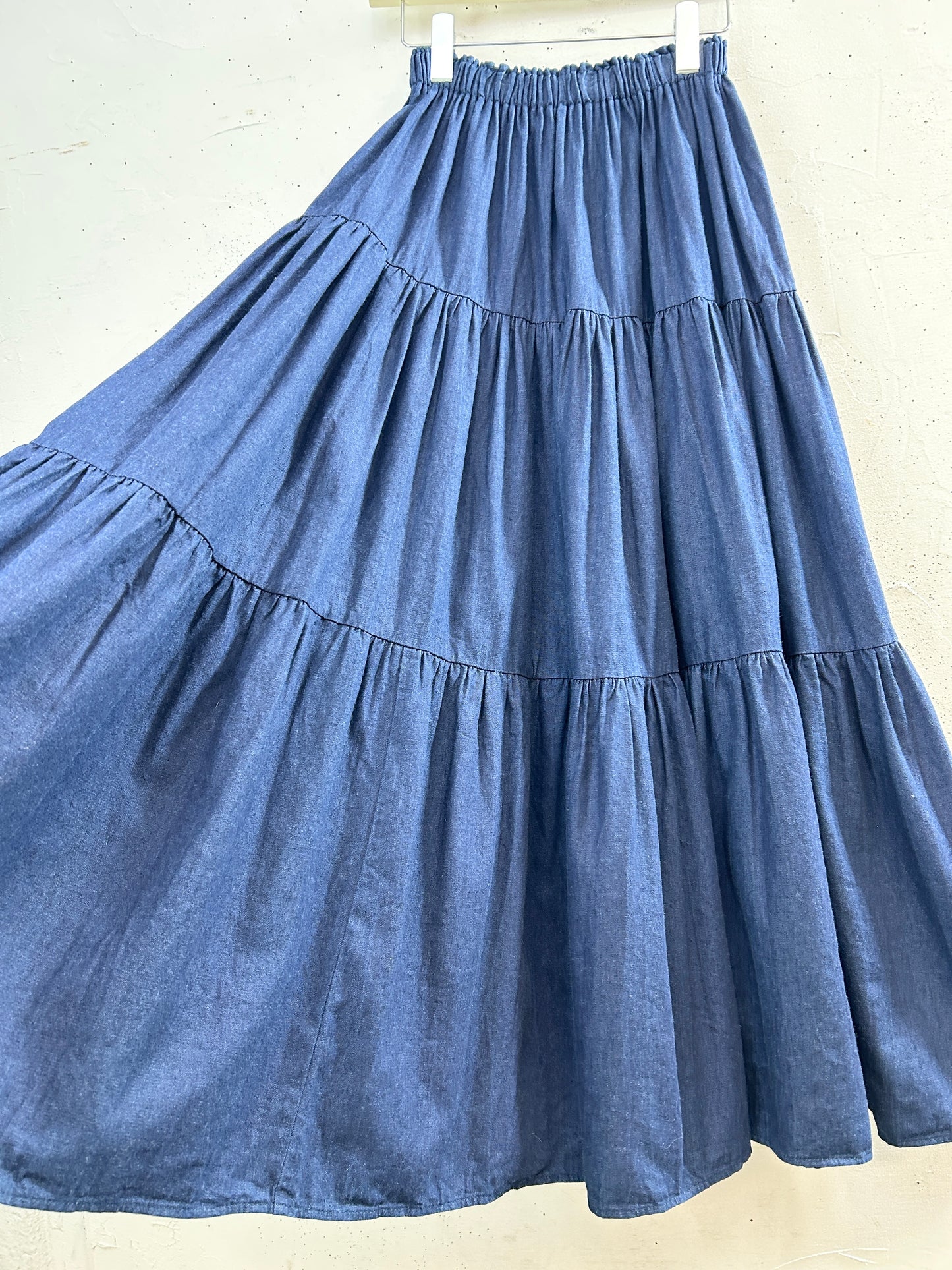 Vintage Denim Tiered Skirt [G33253]