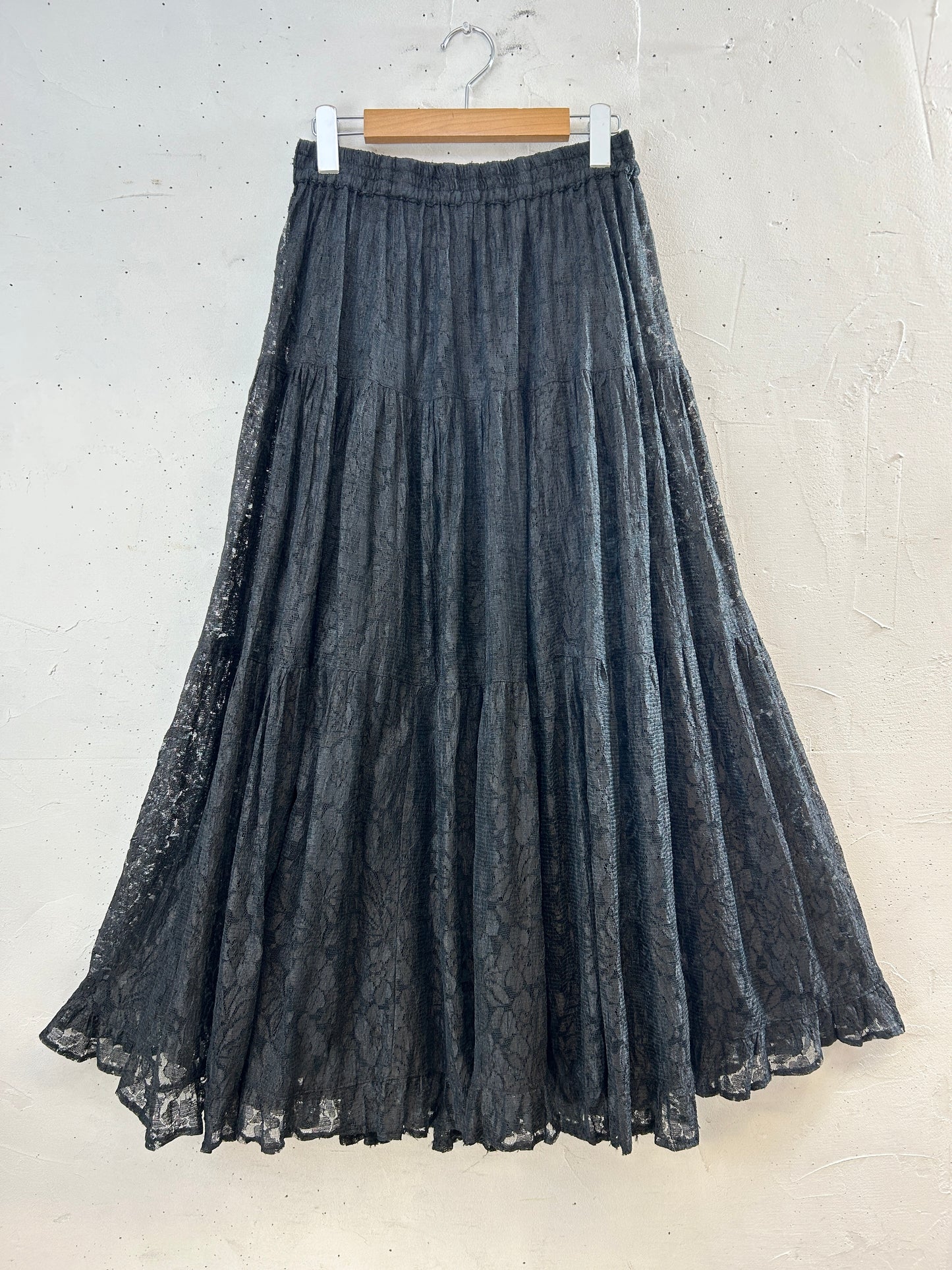 Vintage  Black Lace Skirt [H30883]