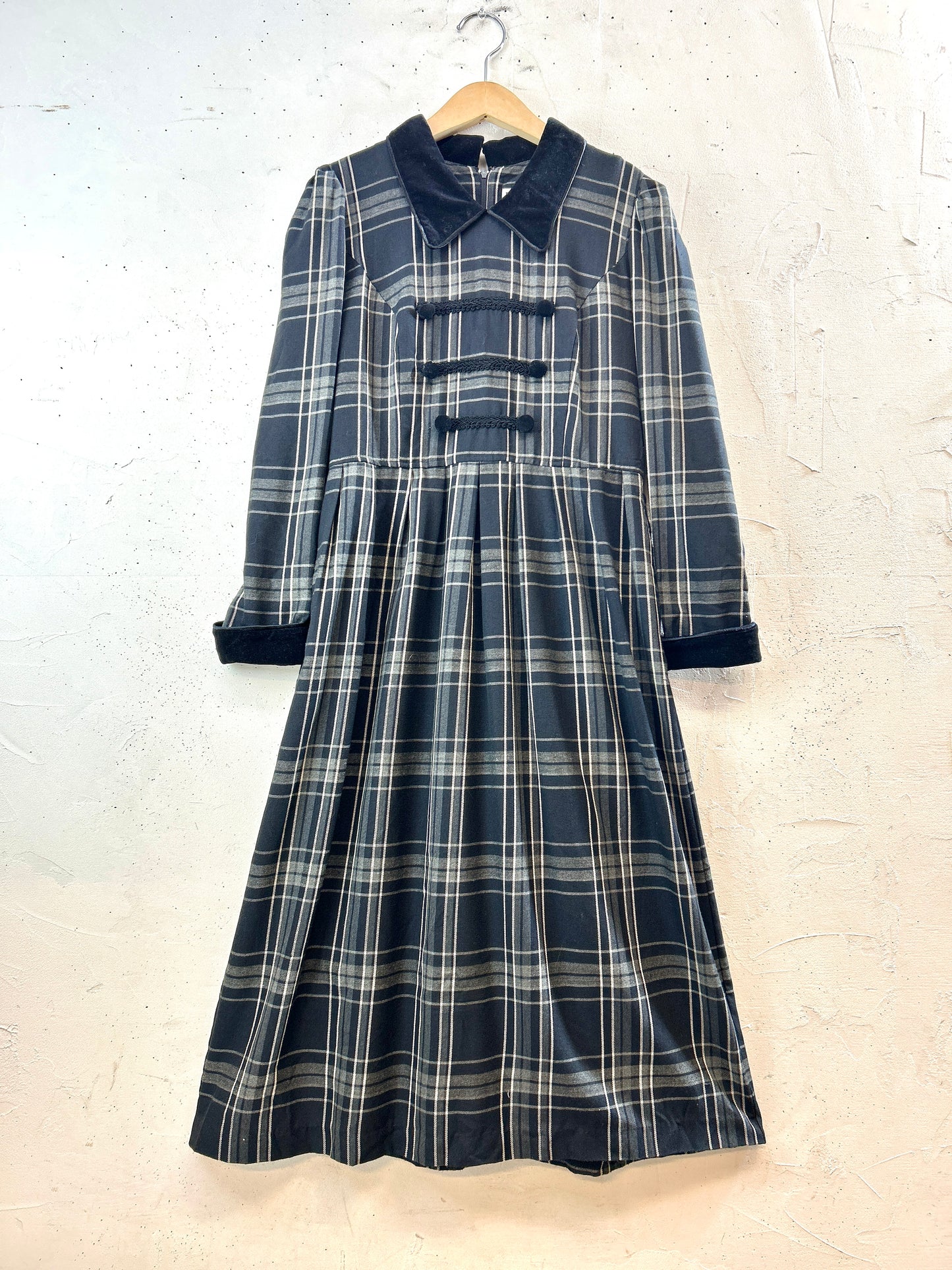 Vintage Plaid Dress [J30650]
