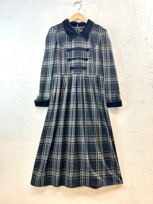Vintage Plaid Dress [J30650]