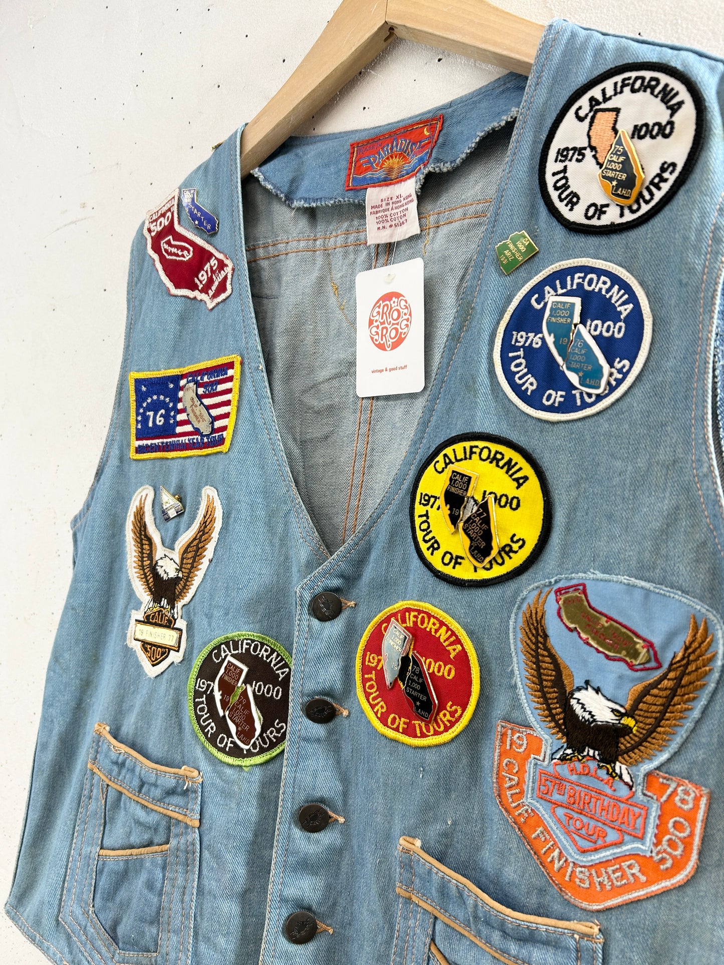 '70s Vintage Patch Vest [K30781]