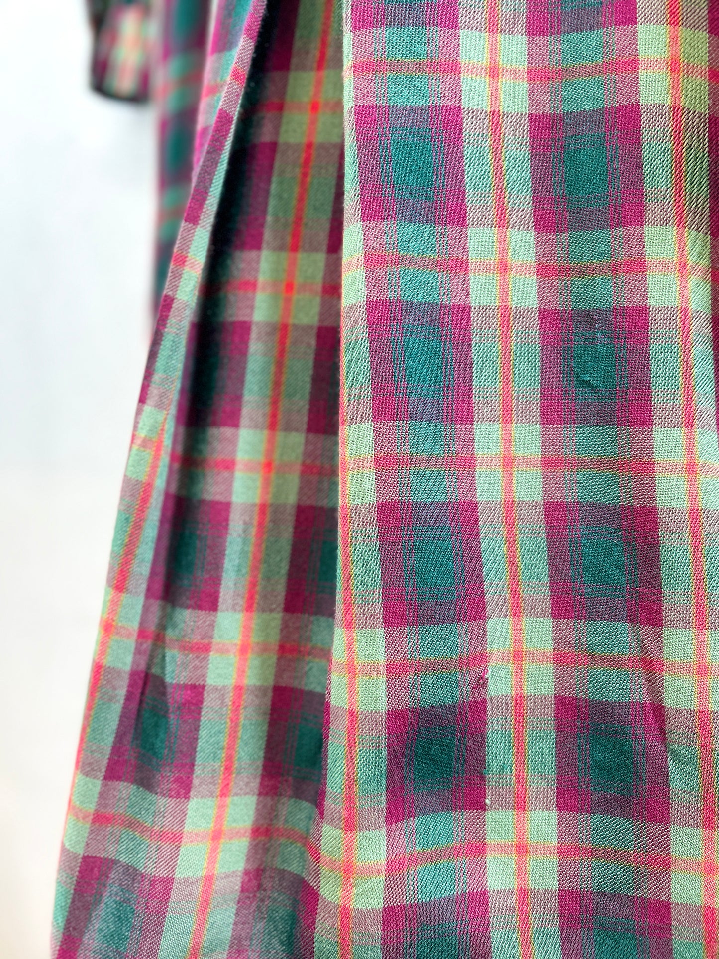 Vintage Plaid Dress MADE IN ITALY [K30894]