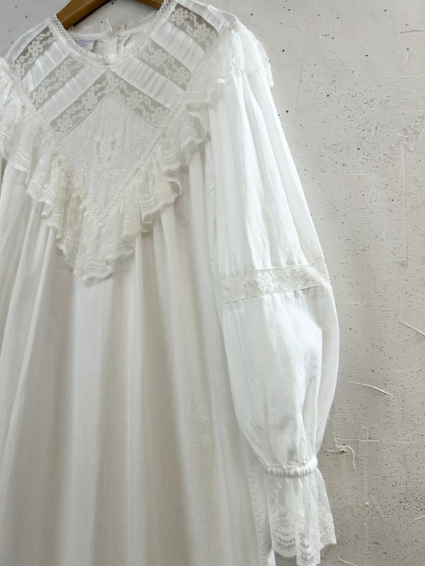 Vintage White Dress 〜SAYBURY Made in INDIA〜 [H33477]