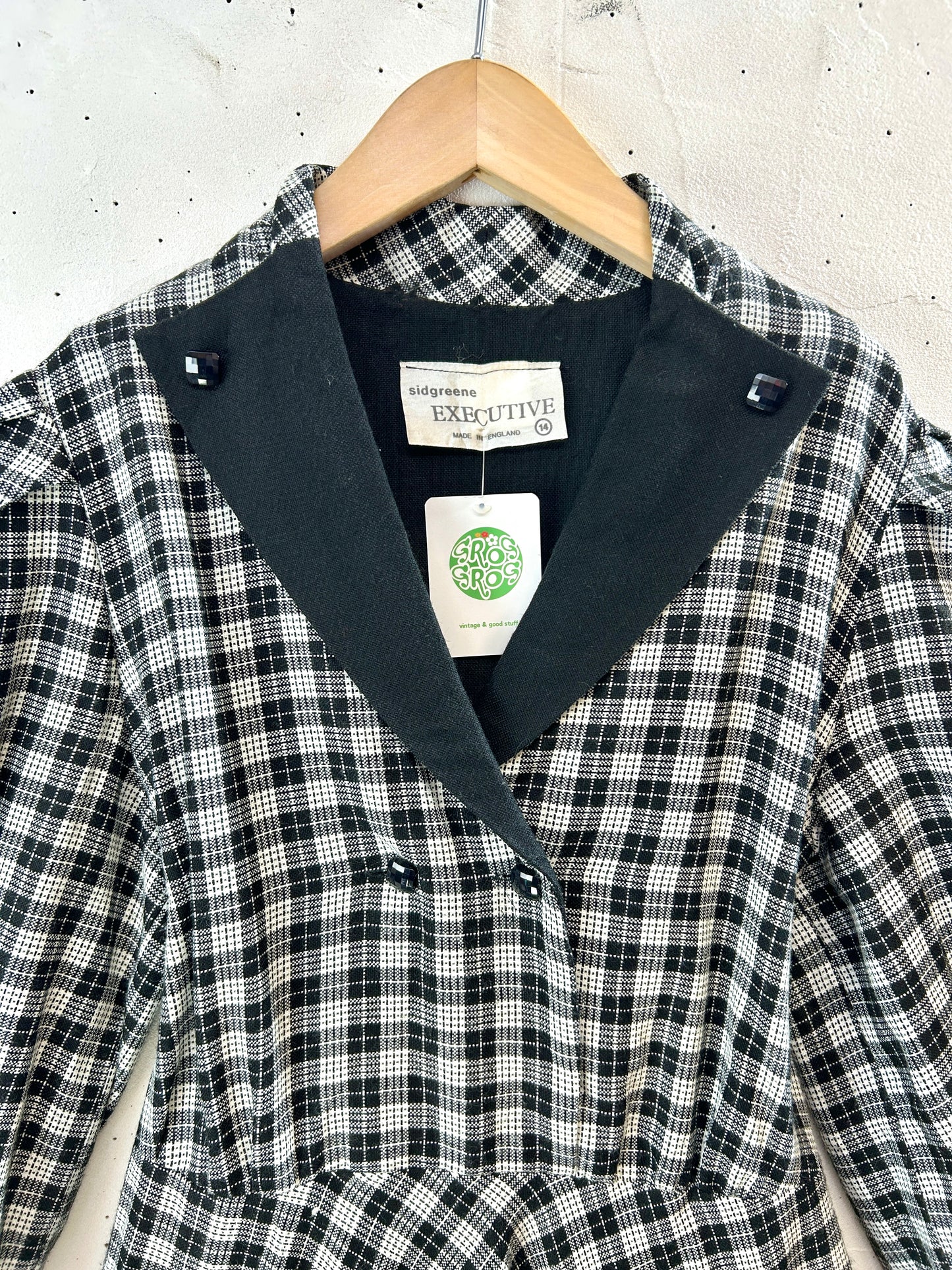 Vintage Plaid Dress MADE IN ENGLAND [J30651]