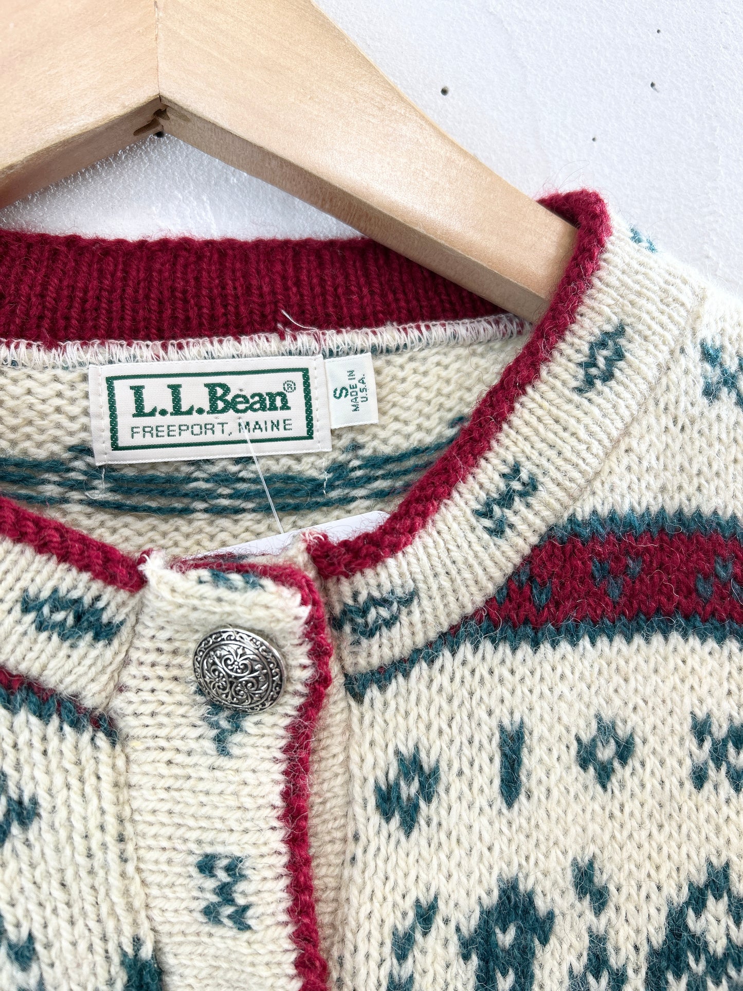 Vintage Nordic Knit Cardigan MADE IN USA 〜L.L.Bean〜 [A31407]