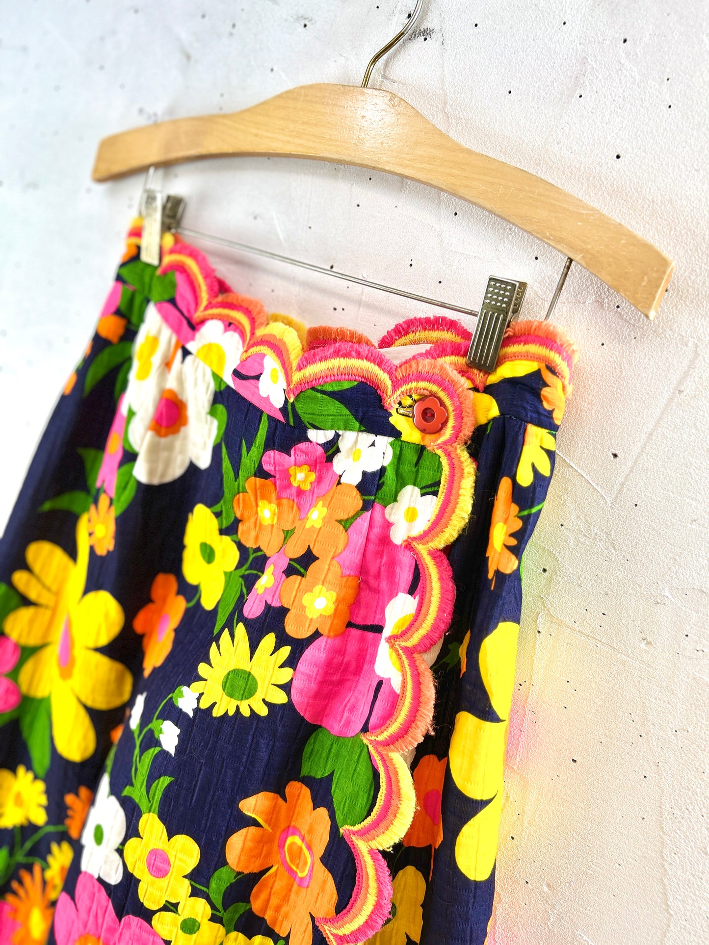 '70sVintage Wrap Skirt  Flower [I30109]
