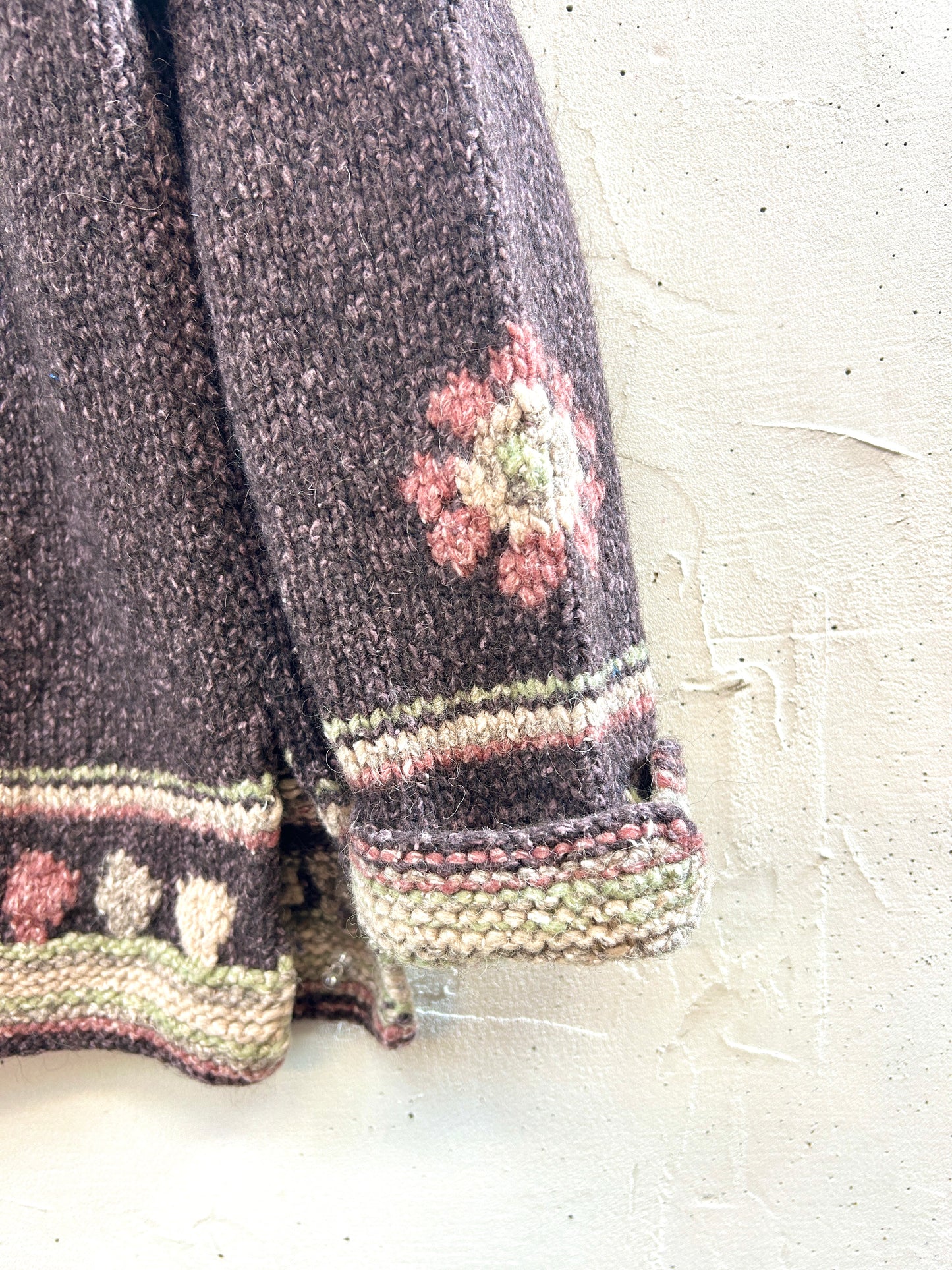 Vintage Hand Knit "PACHAMAMA" Made in ECUADOR [J30521]