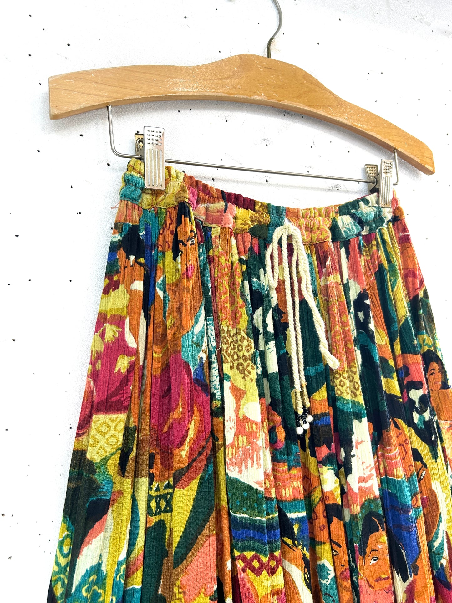 Vintage Rayon Skirt MADE IN INDIA [E32464]
