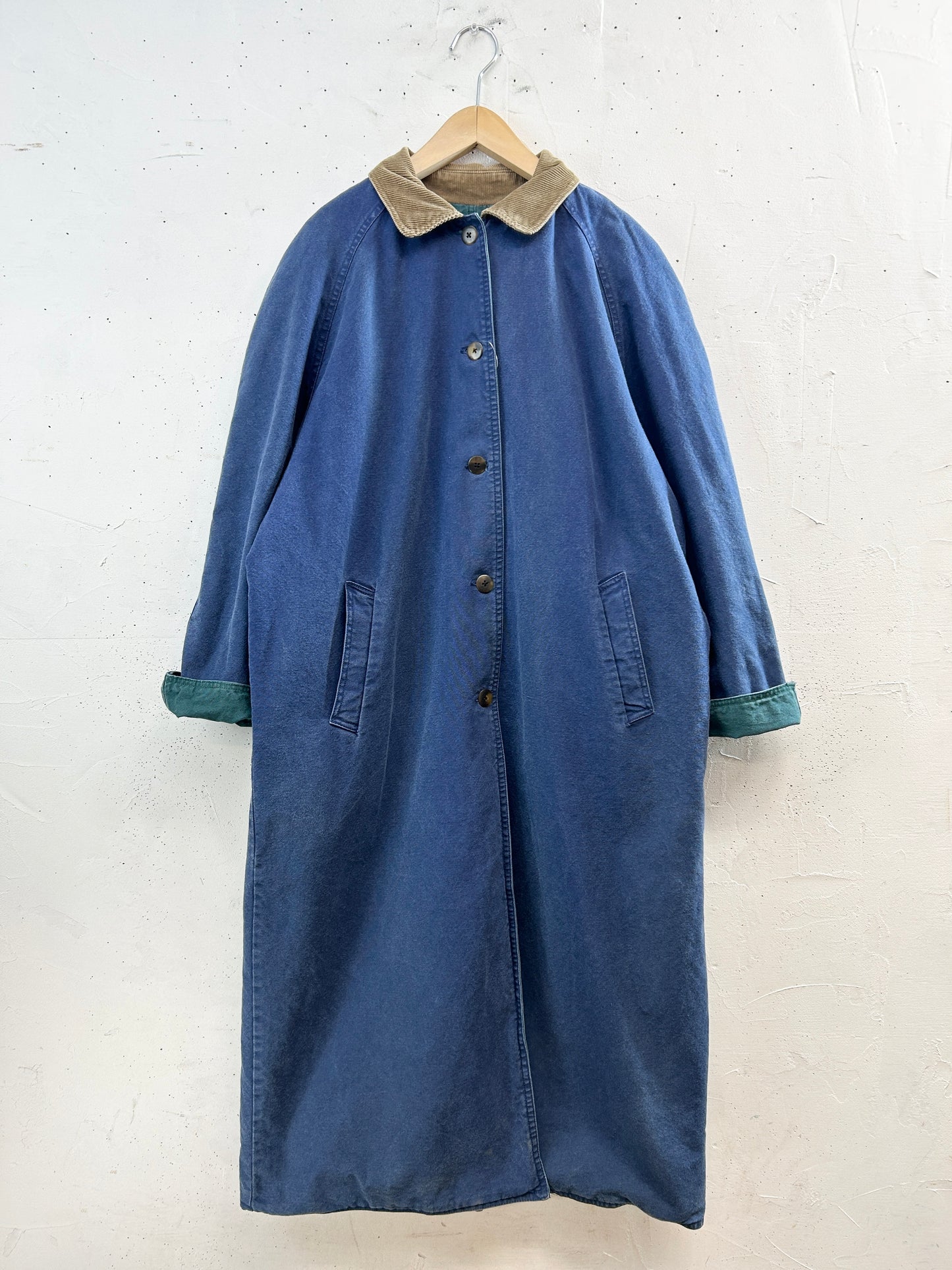 Vintage Denim Coat Navy &Green Reversible [L31042]