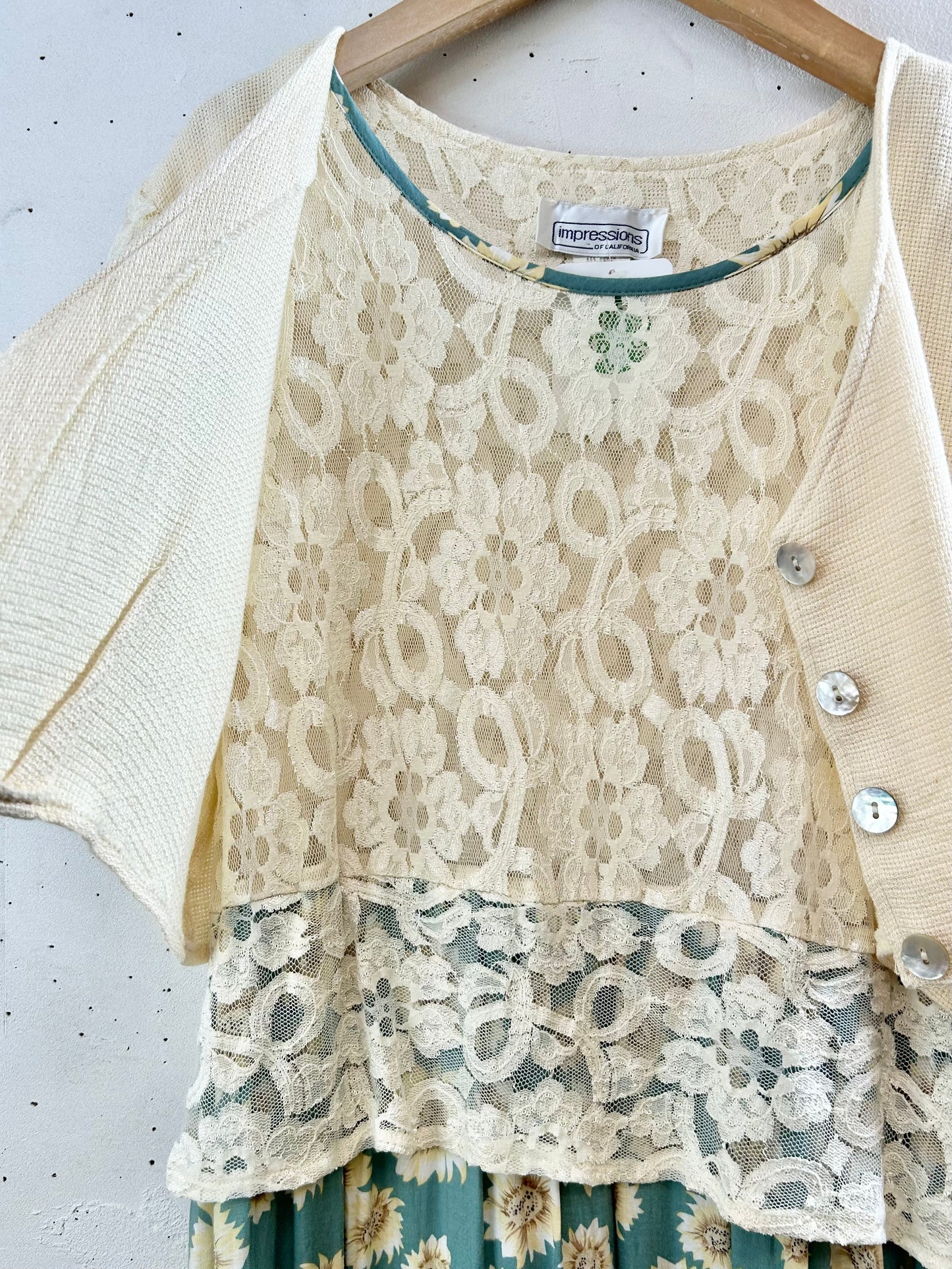 Vintage Layered Design Dress MADE IN USA [G30768]
