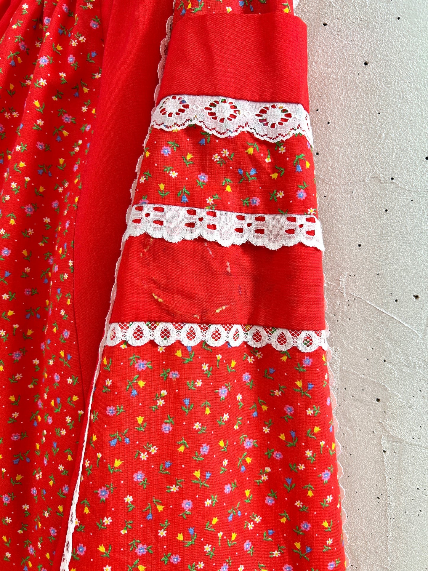 ’70s Vintage Reversible Patchwork Skirt 〜carefree fashions〜MADE IN USA[H33528]