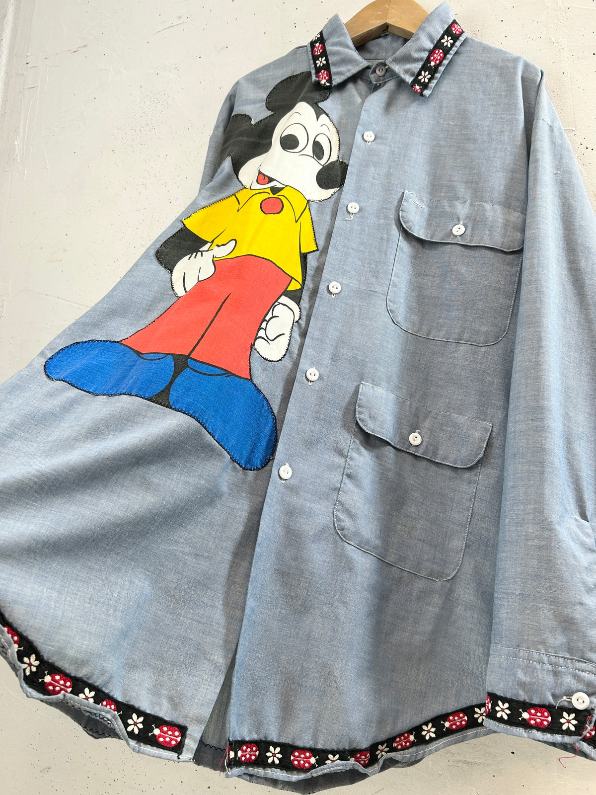 '70s Vintage Chambray Shirt 〜Mickey BIG MAC〜 [I33934]
