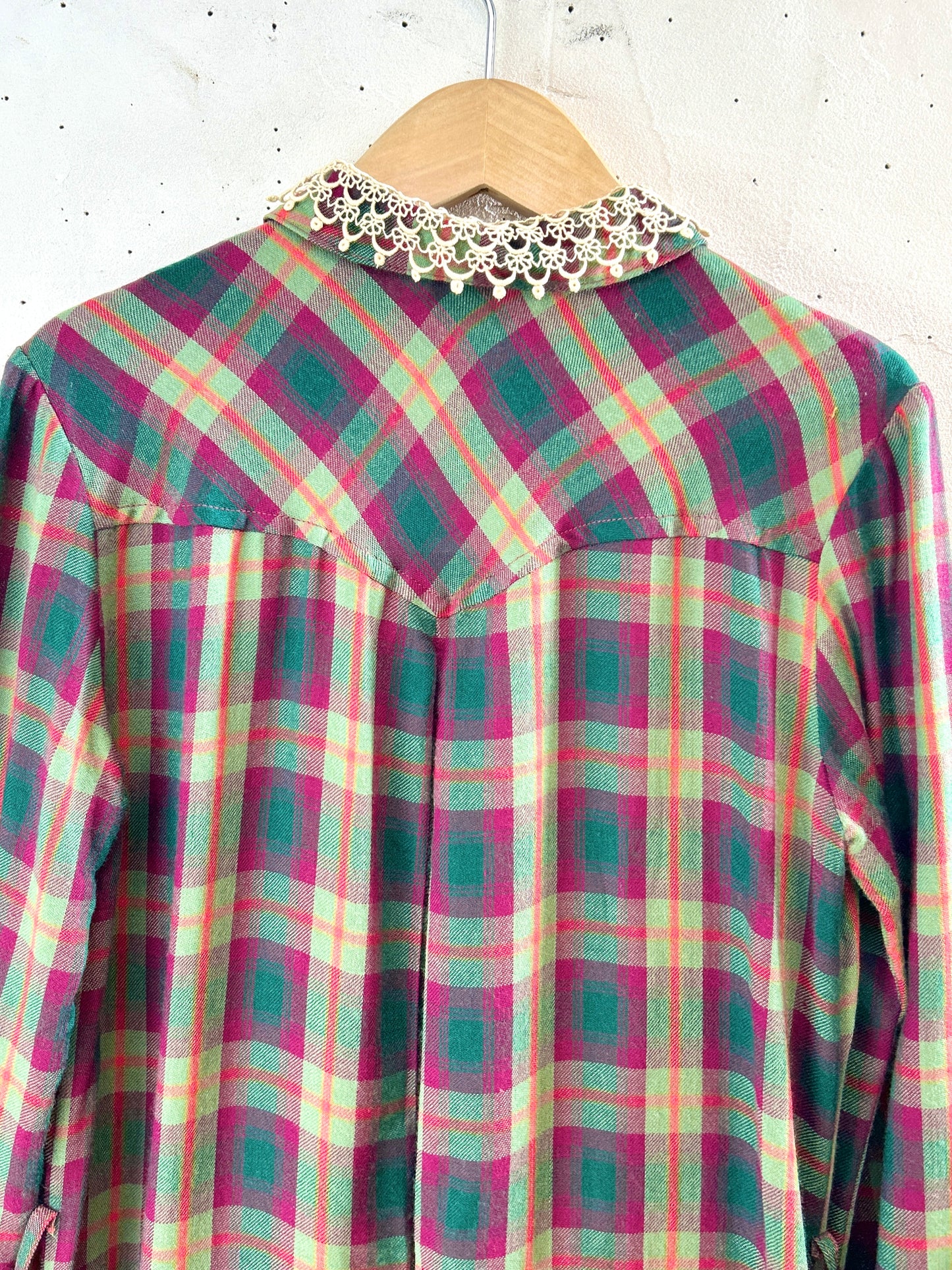 Vintage Plaid Dress MADE IN ITALY [K30894]