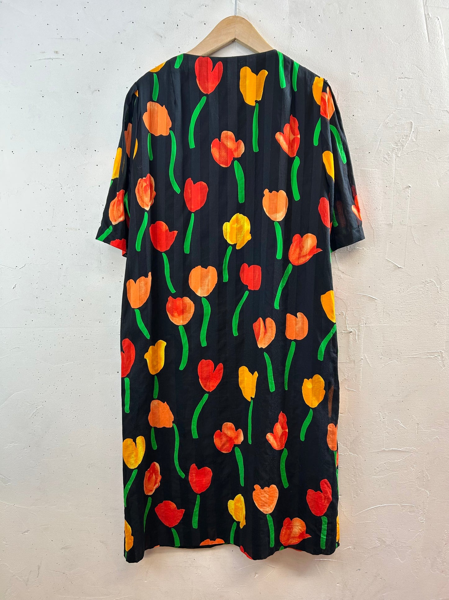 Vintage Tulip Pattern Dress MADE IN GERMANY [G30591]
