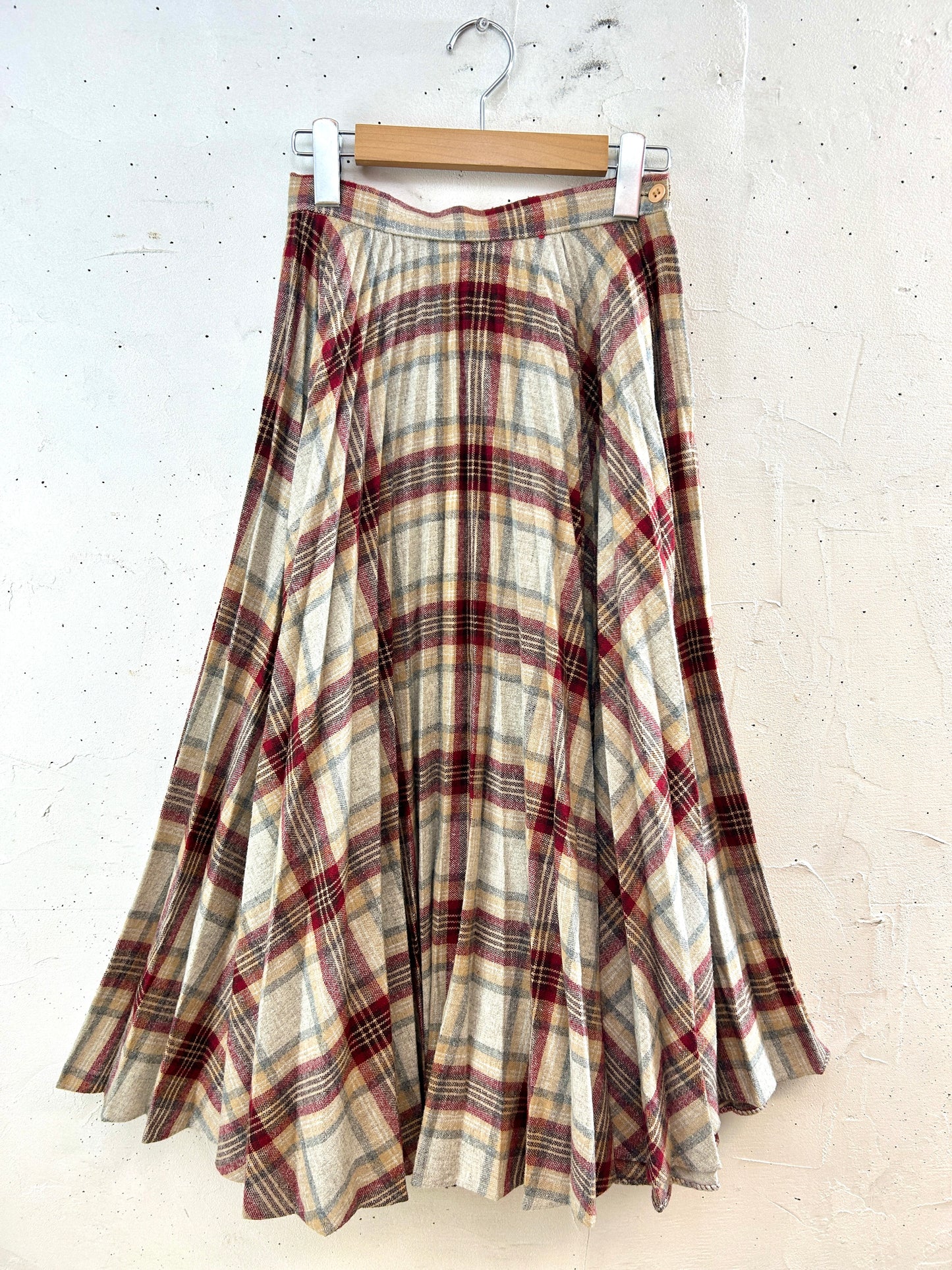 Vintage Wool Pleats Skirt [J30517]