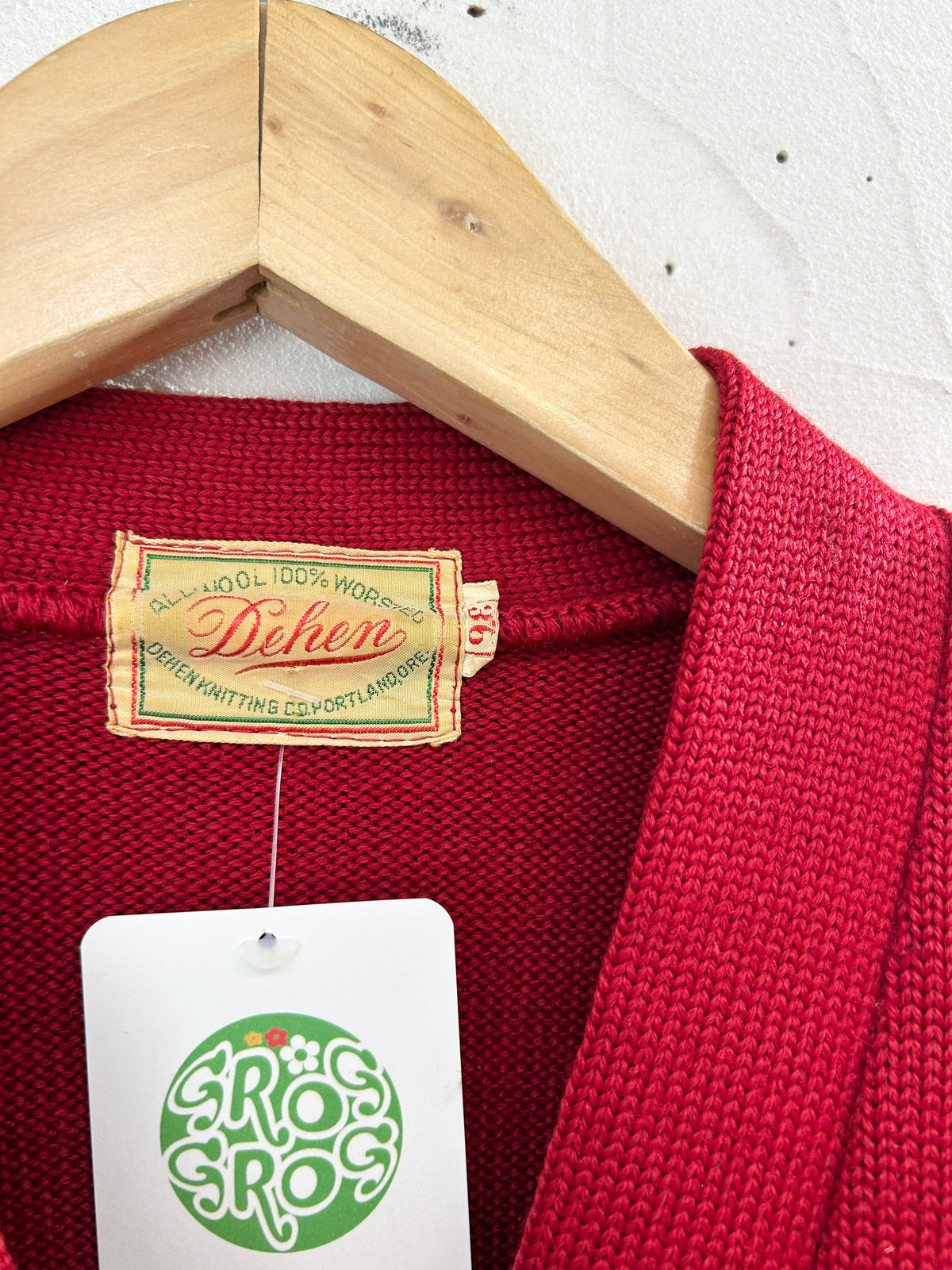 '60s Vintage Lettered Knit  Cardigan [I34043]