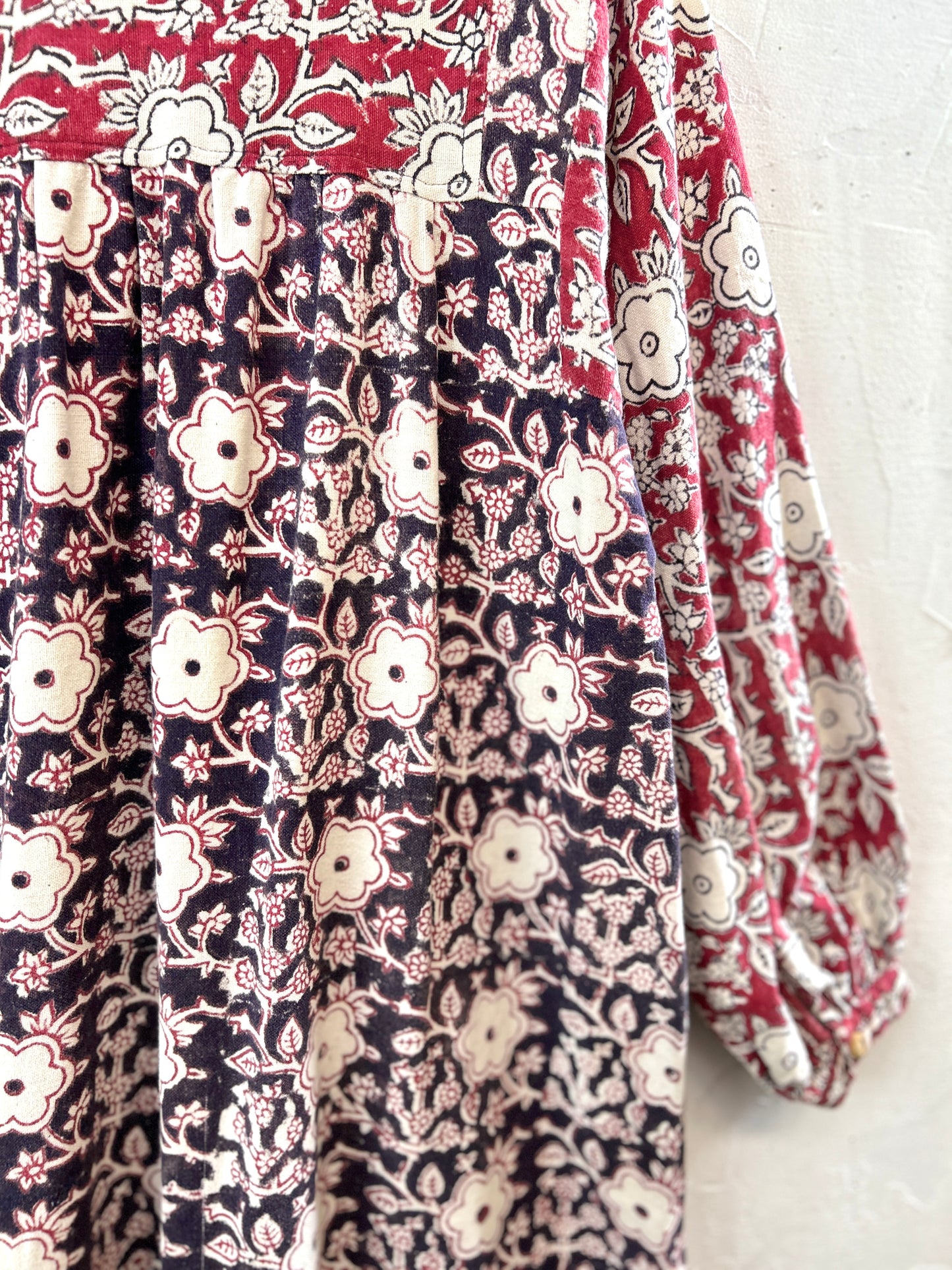 Vintage Block Print Dress [K30712]