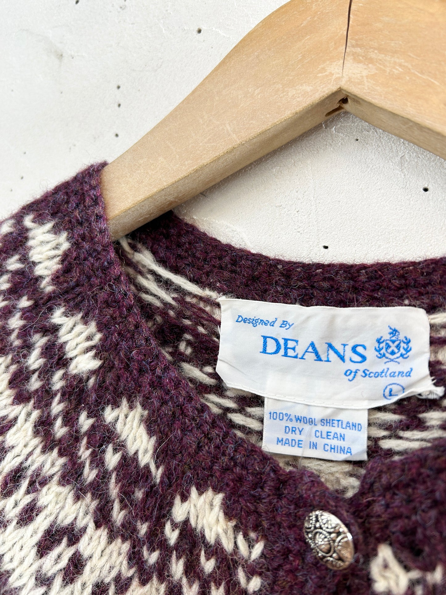 Vintage Nordic Knit Cardigan 〜DEANS OF Scotland〜 [K30924]