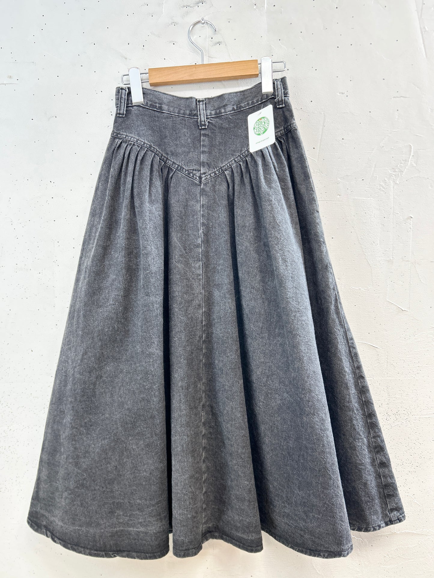 Vintage Black Denim Skirt [L31104]