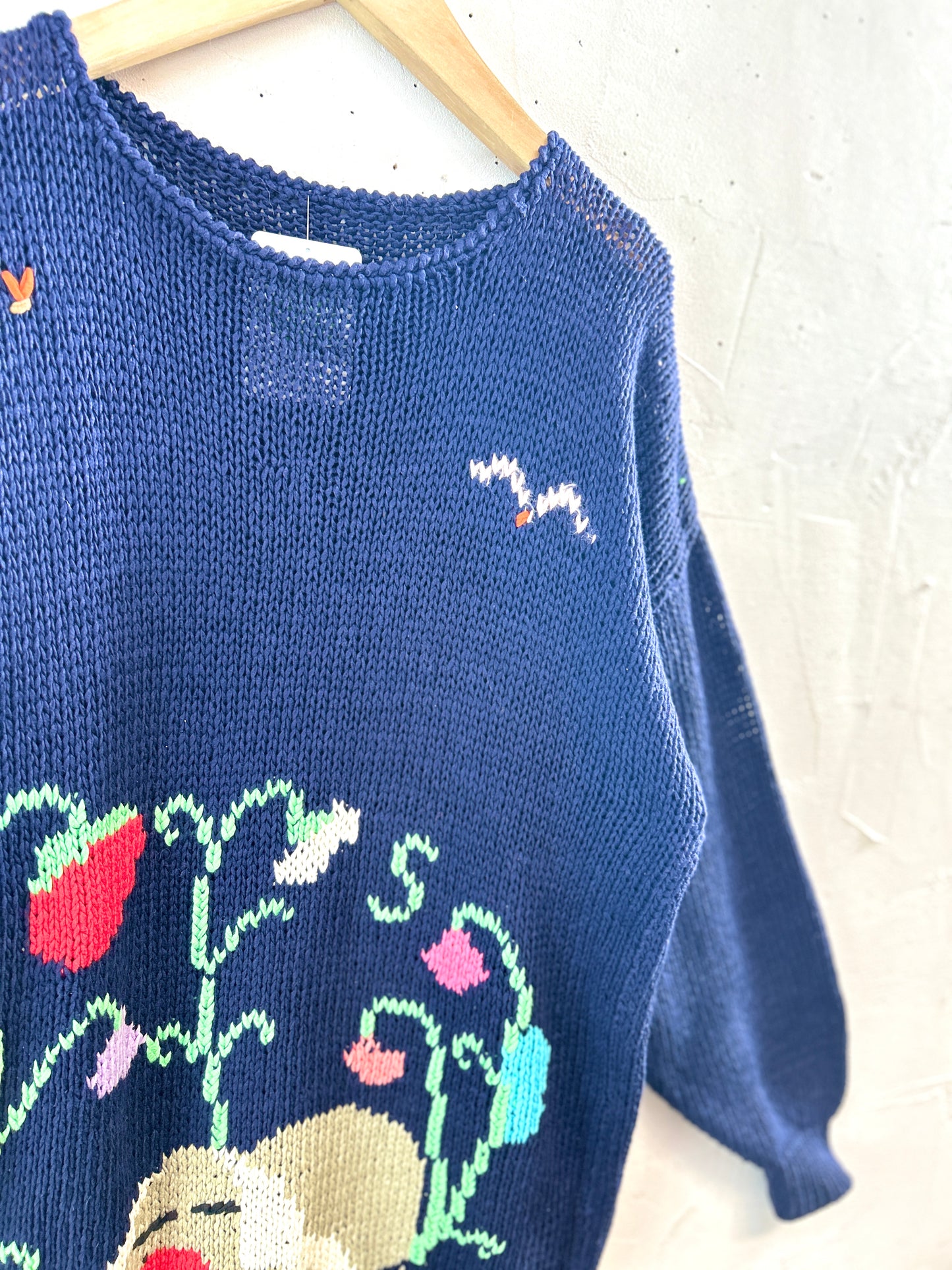 Vintage Cotton Hand Knit Sweater [J30667]
