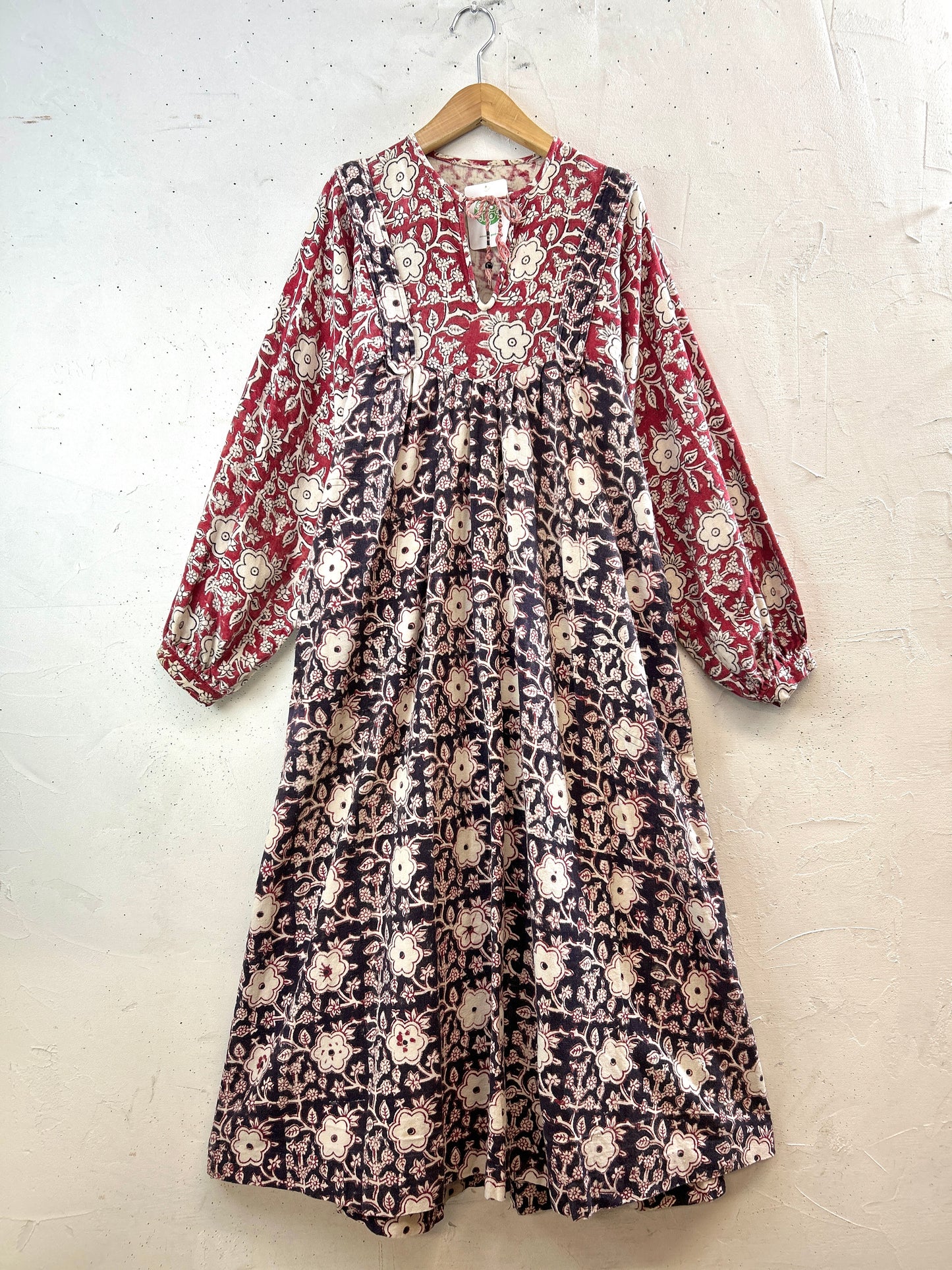 Vintage Block Print Dress [K30712]