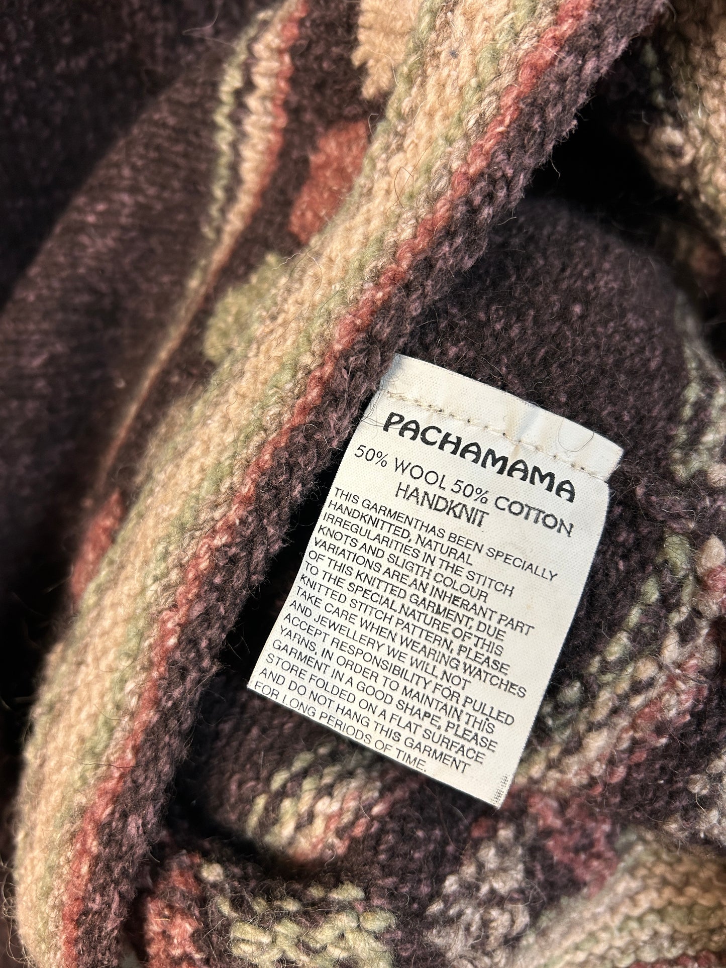 Vintage Hand Knit "PACHAMAMA" Made in ECUADOR [J30521]
