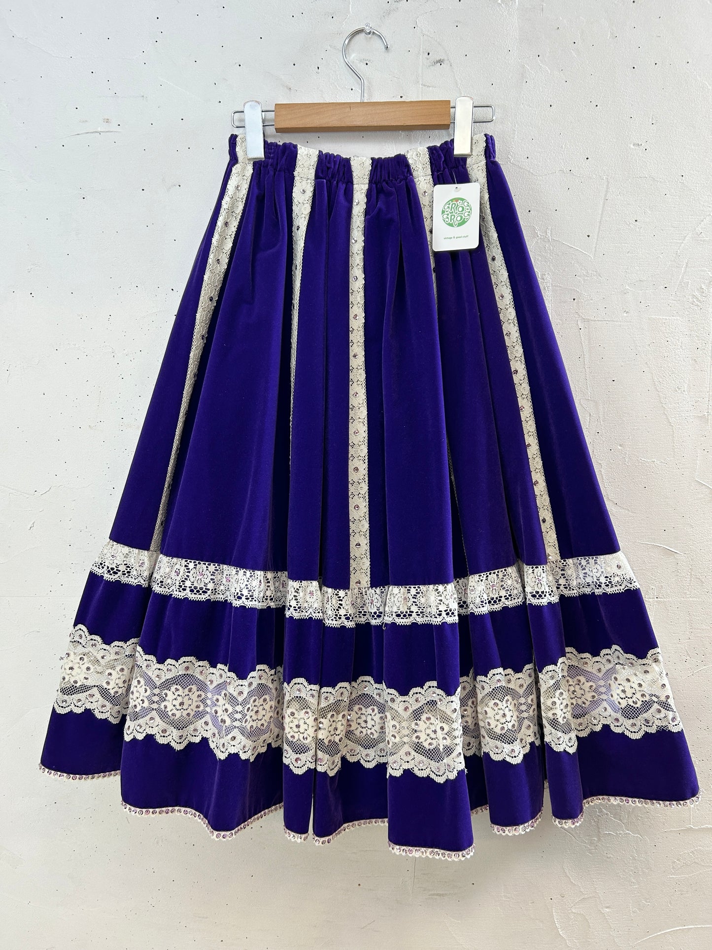’70s Velour Skirt 〜carefree fashions〜 [I30153]