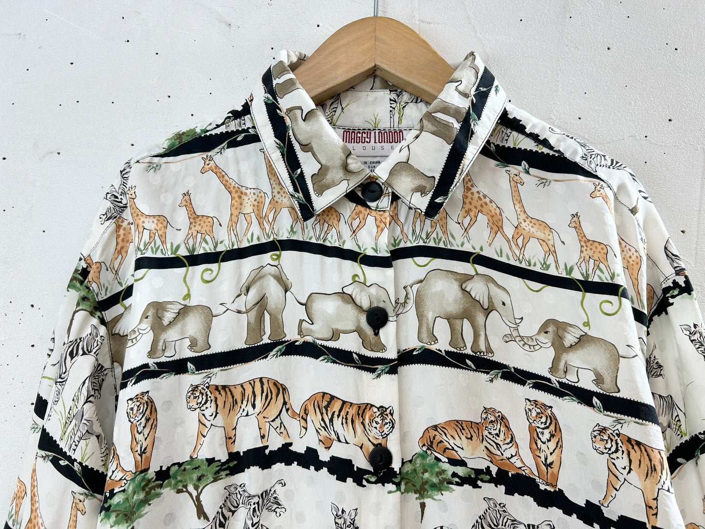 Vintage Silk Shirt 〜MAGGY LONDON〜 [I30208]