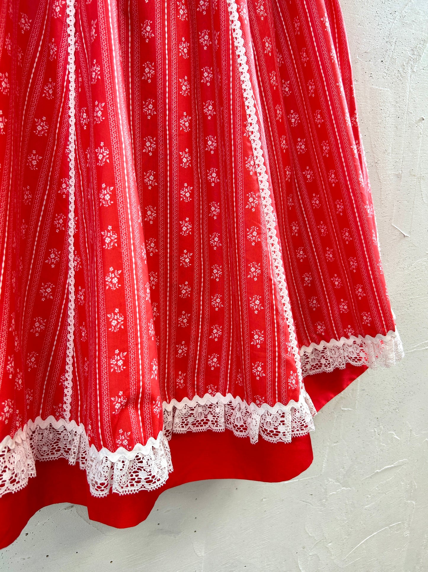 ’70s Vintage Reversible Patchwork Skirt 〜carefree fashions〜MADE IN USA[H33528]