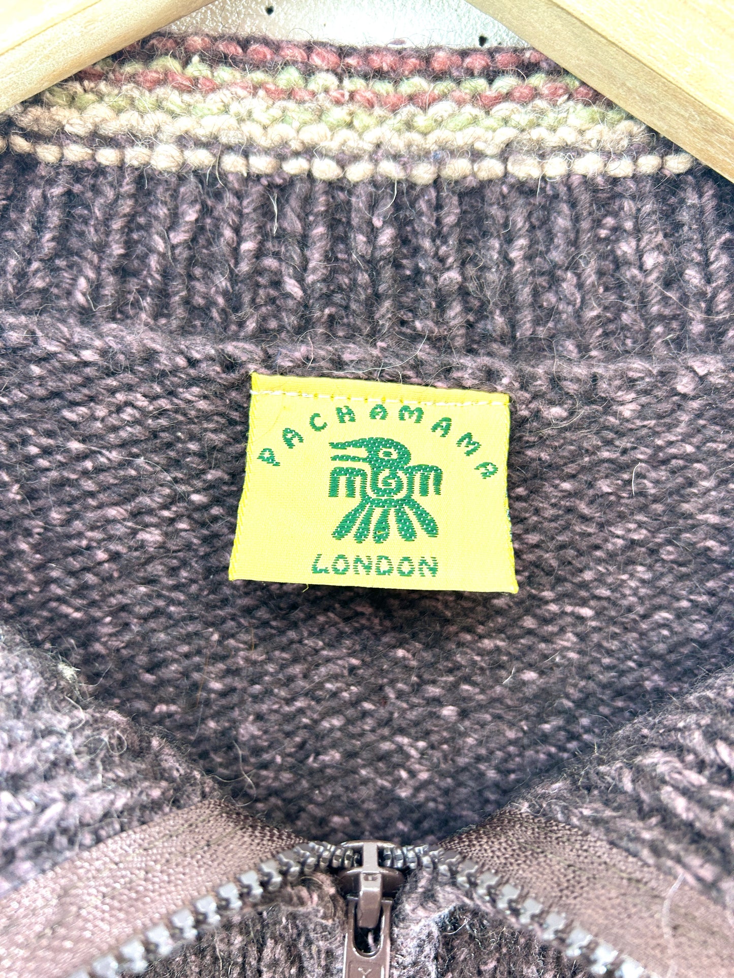 Vintage Hand Knit "PACHAMAMA" Made in ECUADOR [J30521]