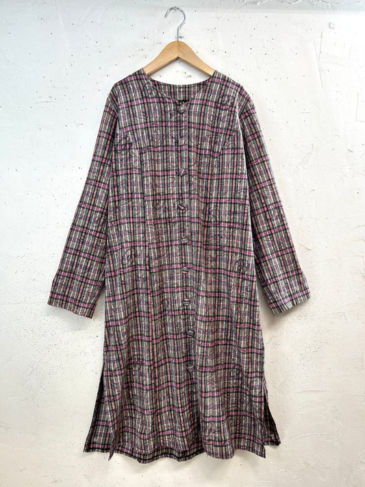 Vintage Plaid Dress [A31382]